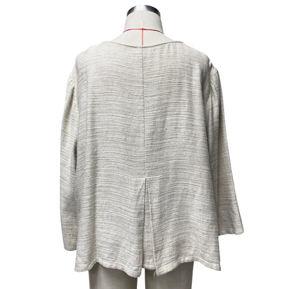Vintage J.Jill Womens Size L Button Front Linen Blend Cream Jacket - Picture 5 of 6